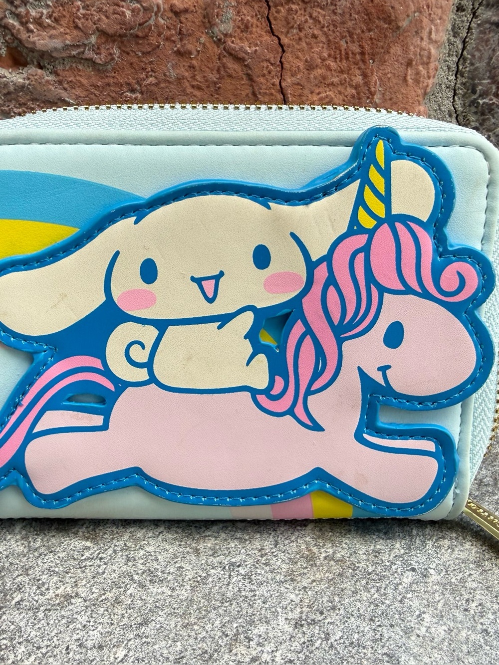 Loungefly Cinnamoroll  Cute Pastel Unicorn Zip Wallet - Light Blue Pink